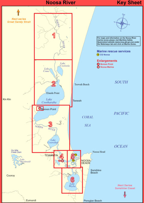 Noosa River Boating Map Noosa River Map Index